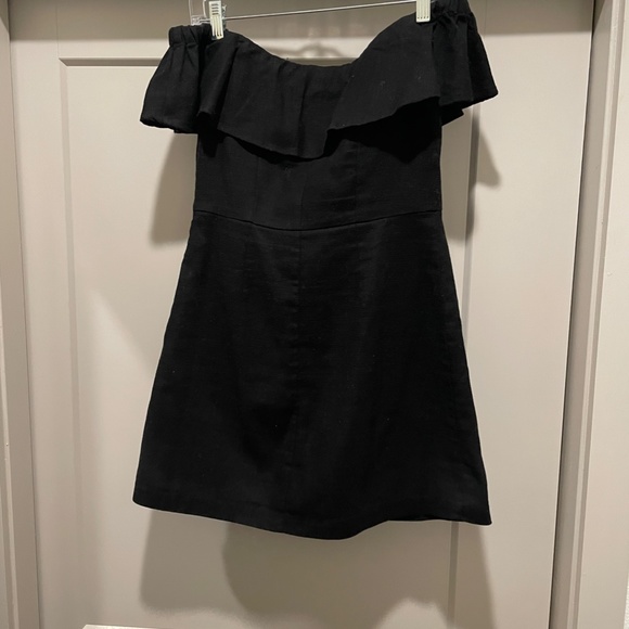 Black Off the Shoulder Mini Dress - Picture 2 of 6